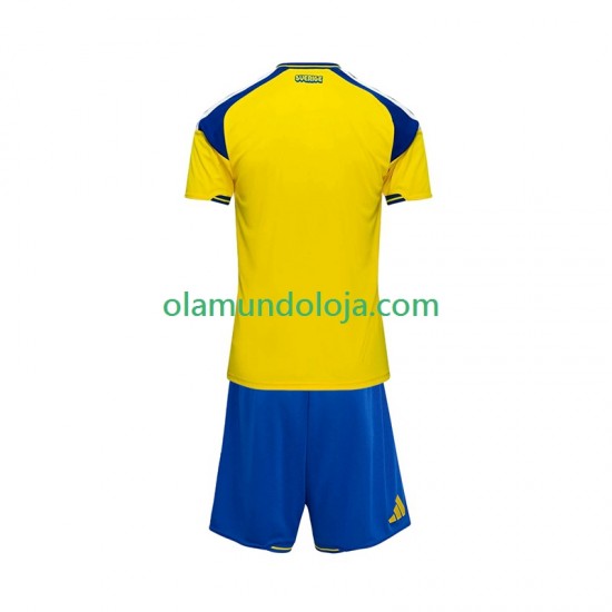 Camisola Suécia Criança Equipamento Primeiro 2026 Manga Curta